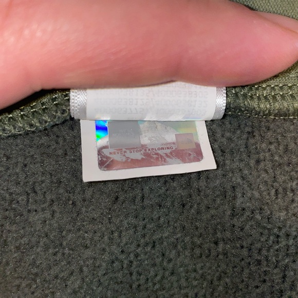 NORTHFACE Furry Fleece Green Cozy Warm Knit Midweight Osito Fuzzy Zip Up Vest M - Picture 10 of 10